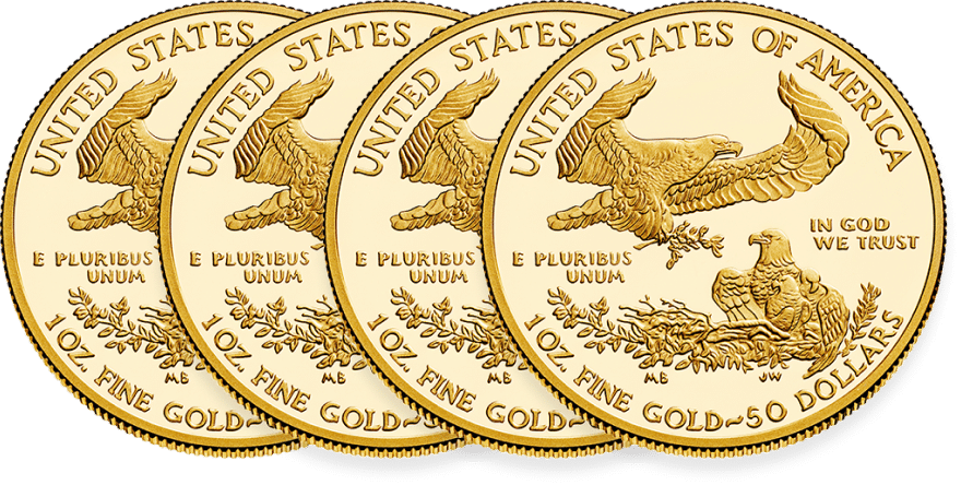 4 Piece Set American Gold Eagle Proof Coins
